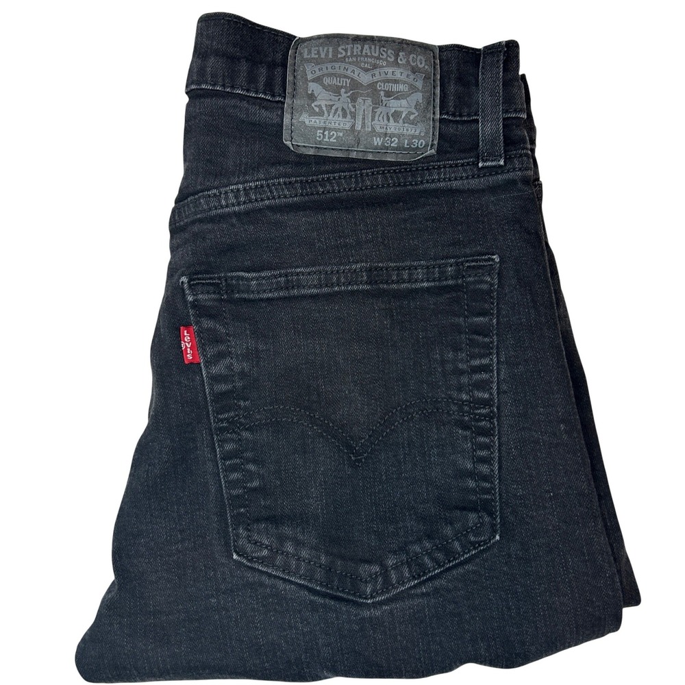 Levi's 512 Slim Taper Jeans Men's W30 L28 Black Stretch Denim Tapered Leg